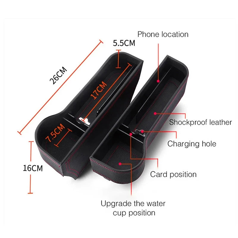 LuxGrip Leather Car Seat Gap Organizer