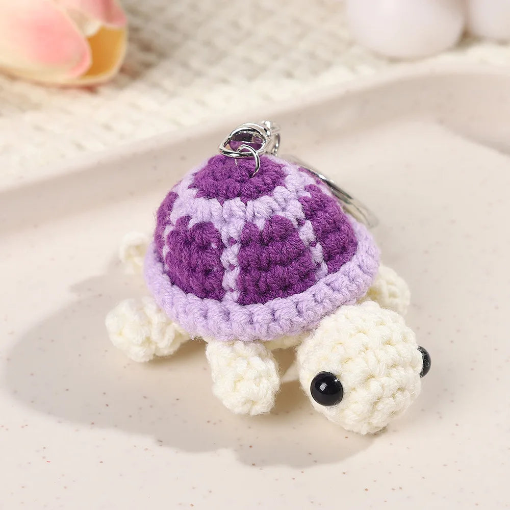 Cute Little Turtle Keychain - Wool Crochet